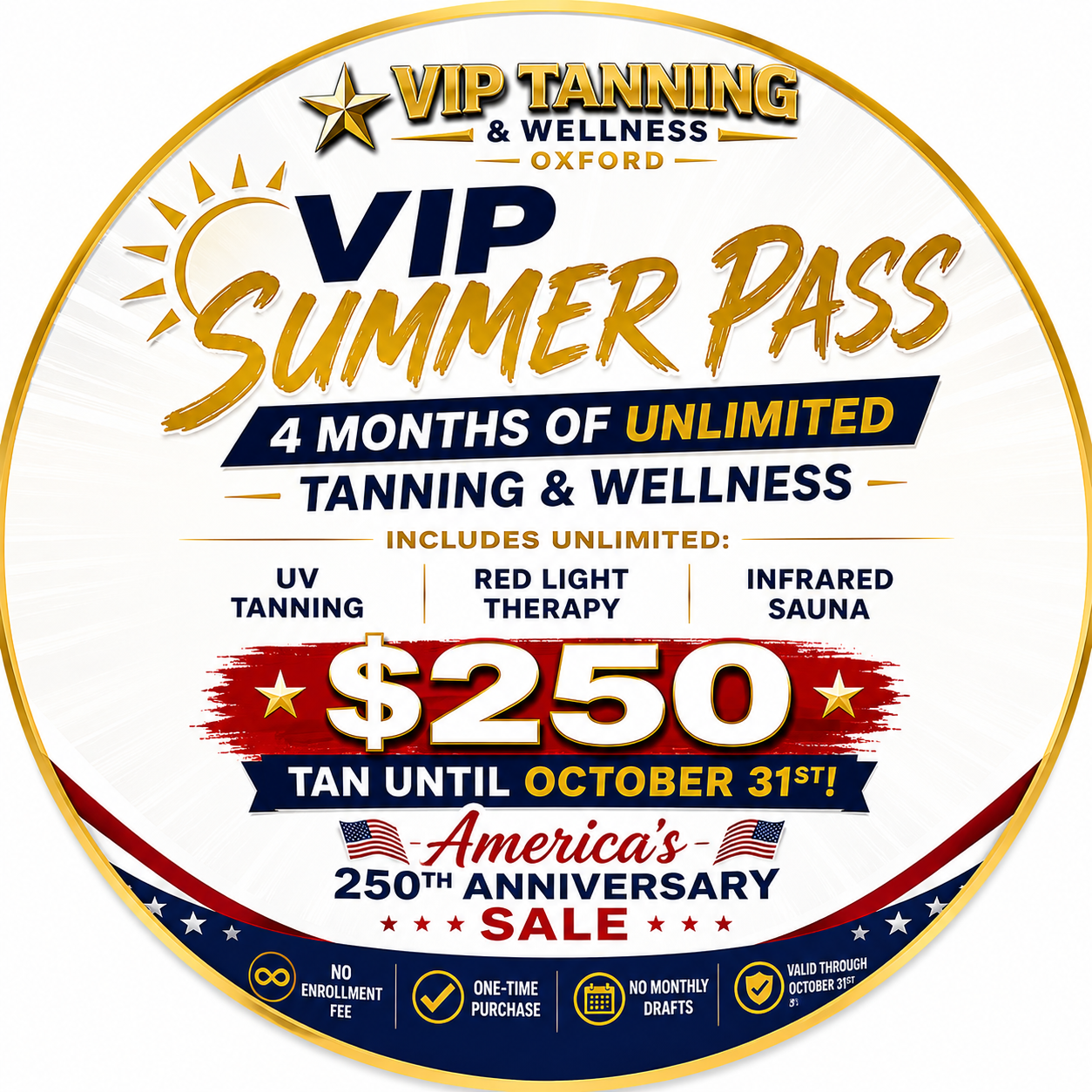 VIP Tanning Summer Pass (Tan & Wellness Until October 31st) LIMIT ONE PER CLIENT