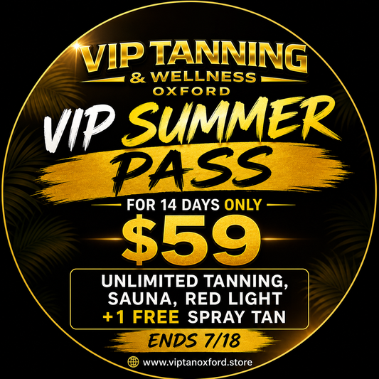 VIP Tanning 14 Day Summer Pass LIMIT ONE PER CLIENT (Package starts automatically day of purchase)